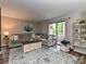 Comfortable living room featuring a large sectional, stylish rug, and sliding glass doors to the outside at 1615 Merry Oaks Rd # G, Charlotte, NC 28205