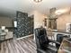 Living room flows into the kitchen and home office with a view of the living room area at 1615 Merry Oaks Rd # G, Charlotte, NC 28205