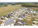 Aerial view of a residential area with modern homes on a tree-lined street at 1976 Ethan Ln, Stanfield, NC 28163
