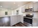 Well-appointed kitchen includes modern appliances and a breakfast bar, with an adjoining living space at 2741 Cowles Rd, Charlotte, NC 28208