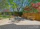 Backyard patio with outdoor seating, wood fence, and manicured landscaping at 3005 Somerset Dr, Charlotte, NC 28209