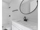 Modern bathroom featuring a shower and black hardware, accompanied by a bright vanity at 3437 Byrnes St, Charlotte, NC 28205