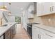 Modern kitchen with stainless steel appliances, gray countertops, and stylish pendant lighting at 3441 Byrnes St, Charlotte, NC 28205