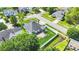 Aerial view of the home showcasing the fenced backyard, patio, and well-maintained landscaping at 3701 Arthur St, Indian Trail, NC 28079