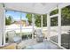 Relaxing screened in porch featuring wicker seating, perfect for enjoying the outdoors at 3701 Arthur St, Indian Trail, NC 28079