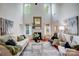 Bright living room with high ceilings, fireplace, and natural light at 6519 Summertree Ln, Charlotte, NC 28270