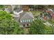 Aerial shot of the home with a detached garage and fenced backyard showcasing the property's layout at 6807 Stoney Ridge Rd, Matthews, NC 28104