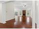 Bright living room features hardwood floors, a stone fireplace, and ample natural light at 9506 Minnie Lemmond Ln # 170, Mint Hill, NC 28227