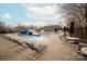 Community pool area features ample seating, water slide, and clubhouse at 11308 Wheat Ridge Rd, Charlotte, NC 28277