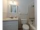 This bathroom features patterned tile flooring, vintage tile, and a shower/tub combo at 12300 Eva St, Matthews, NC 28105