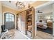 Spacious entryway with storage closet and views into the bedroom with a ceiling fan at 1529 S Wendover Rd, Charlotte, NC 28211