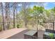 Enjoy the views from this elevated deck with a seating area and glass table at 3249 Ivey Creek Rd, Maiden, NC 28650