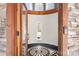 View from the doorway, highlights the tiled foyer and custom wall design, creating a lasting first impression at 3249 Ivey Creek Rd, Maiden, NC 28650