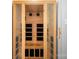Enjoy this wooden sauna with an open glass door and a comfortable bench at 3249 Ivey Creek Rd, Maiden, NC 28650