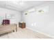 Modern office with light-colored walls, wood-look floors, a new mini-split HVAC system, and ample natural light at 6741 Stillmeadow Dr, Charlotte, NC 28277