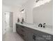 Elegant bathroom showcasing a double vanity with marble countertops and matte black fixtures at 722 Clegg Farm Dr, York, SC 29745