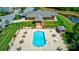 Overhead view of a community pool, clubhouse and common areas, all meticulously maintained at 8518 Christalina Ln, Denver, NC 28037