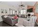 Bright and airy living room featuring a fireplace at 8518 Christalina Ln, Denver, NC 28037