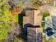 An aerial view shows the roof of a well-maintained home, nestled among lush trees at 106 Jason Ct, Fort Mill, SC 29715