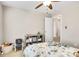 Bright bedroom with a patterned bedspread, natural light and modern decor creating a cozy space at 11222 Huntington Meadow Ln, Charlotte, NC 28273