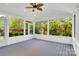Inviting screened porch with views of the lush green backyard and lots of light at 11222 Huntington Meadow Ln, Charlotte, NC 28273