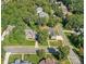 Aerial view of beautiful homes nestled among lush green trees in a desirable neighborhood at 1407 Becklow Ct, Wesley Chapel, NC 28079