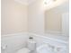 Powder room featuring white wainscoting, a pedestal sink and modern fixtures at 3071 Ancestry Cir, Matthews, NC 28104