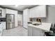 Modern kitchen with white cabinets, stainless steel appliances, and quartz countertops at 361 Nance Rd, Stanfield, NC 28163