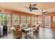 This room features wood ceiling and walls, along with lots of windows at 4159 Isle Of Pines Dr, Denver, NC 28037