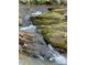 Scenic shot of a creek flowing over mossy rocks, adding natural beauty and tranquility to the property at 113 Duval Ct, Mooresville, NC 28117