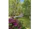 Scenic view of a private gravel driveway winding through a lush, wooded landscape at 113 Duval Ct, Mooresville, NC 28117