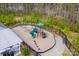 Community playground with swings, slide, and climbing structure, fully fenced for safety in a landscaped area at 1243 Pebble Grove Dr # 442, Clover, SC 29710