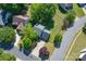 An aerial view of the home nestled among lush greenery at 12604 Cardinal Point Rd, Charlotte, NC 28269