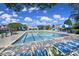 Large community swimming pool with lounge chairs at 14256 Drake Watch Ln, Charlotte, NC 28262