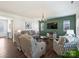 Spacious living room featuring wood floors, a comfortable sofa, and a mounted television at 152 Amerson Dr, Rock Hill, SC 29730