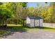 A shed and carport are found in the backyard at 1849 Harris Rd, Fort Mill, SC 29708
