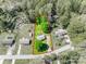 An aerial shot of the property with approximate boundary lines at 236 Greendale Dr, Mount Holly, NC 28120