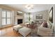 Cozy living room featuring a fireplace, large windows, and comfortable seating arrangements at 2515 Barrington Ct, Rock Hill, SC 29732