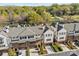Stunning aerial view of the townhome community surrounded by lush greenery and trees, offering a serene living environment at 4038 City Homes Pl, Charlotte, NC 28209
