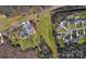 Expansive property with potential building sites, as shown by aerial view with surrounding residences at 6309 New Town Rd, Waxhaw, NC 28173