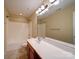 Bathroom featuring a vanity with sink, toilet and shower with bathtub at 7524 Common Oak Dr, Stanley, NC 28164
