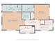 A detailed floor plan showcasing the layout of the primary bedroom, bathroom, laundry, walk-in closet, and hall at 920 Ashworth Dr, Gastonia, NC 28054