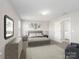 Bedroom with neutral paint, carpet, and ensuite bathroom with closet at 105 Elk Ct, Mount Holly, NC 28120