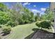 Lush backyard featuring mature trees, green grass, and manicured landscaping at 128 Front Porch Dr, Rock Hill, SC 29732