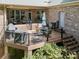 Charming outdoor patio with cozy seating, a grill, and easy access to the backyard and the house at 1849 Oakmont Dr, Denver, NC 28037