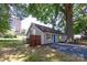 Cozy home featuring a blue front door, wood accents, and mature trees in the front yard at 307 S Ransom St, Gastonia, NC 28052