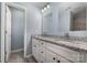 Bathroom vanity featuring double sinks and granite countertops at 413 E Henderson Es St, East Spencer, NC 28144