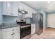Well-equipped kitchen with stainless steel appliances and white cabinets at 413 E Henderson Es St, East Spencer, NC 28144