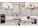 Modern kitchen featuring white cabinets, subway tile backsplash, stainless steel appliances, and a kitchen island at 6422 Chimney Bluff Rd, Lancaster, SC 29720