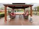 Inviting gazebo on patio with comfortable seating, overlooking the pool and backyard for relaxed outdoor living at 7514 Secrest Shortcut Rd, Indian Trail, NC 28079